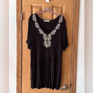 Black V-neck Embroidered Tunic from Maurice’s